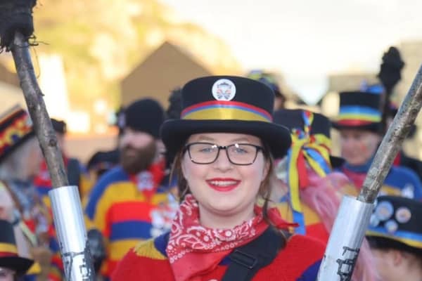 Willemina Hinton will be walking from Lewes to Hastings in her bonfire outfit