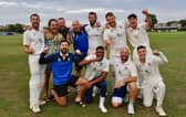 Worthing CC celebrate the win that clinched promotion and the title | Picture: Stephen Goodger