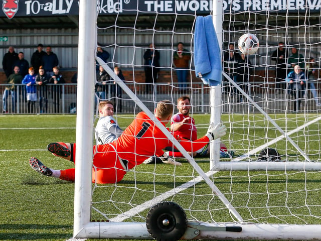Action from Eastbourne Borough's 2-0 Ntional League South win against Slough Town at Priory Lane