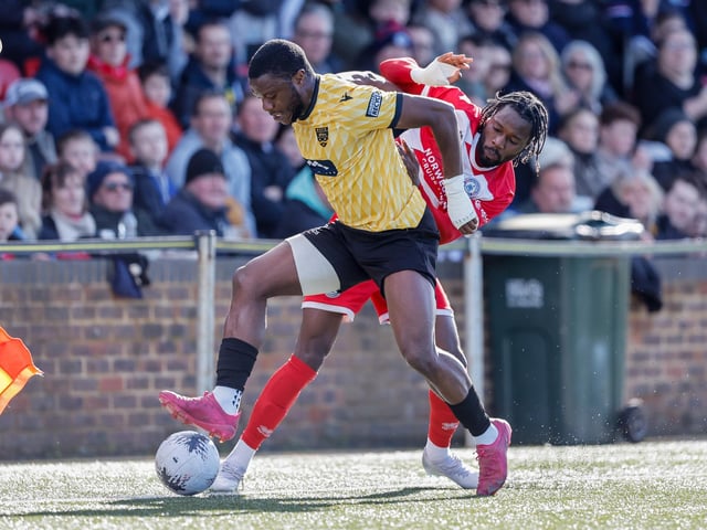Action from Eastbourne Borough's 5-1 home loss to Maidstone in the National League South