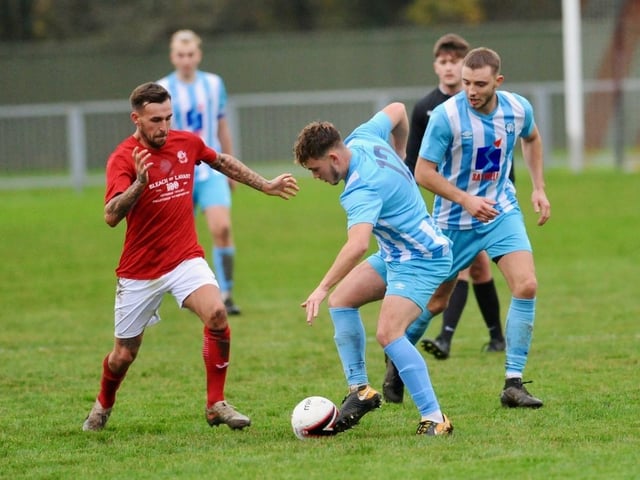 Action from Arundel FC's 2-1 win at home to Worthing United in the SCFL division one