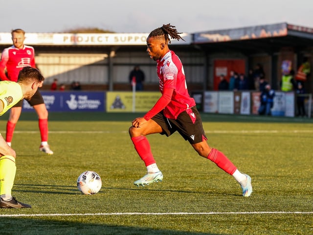 Action from Eastbourne Borough's win over Hungerford Town in the National League South
