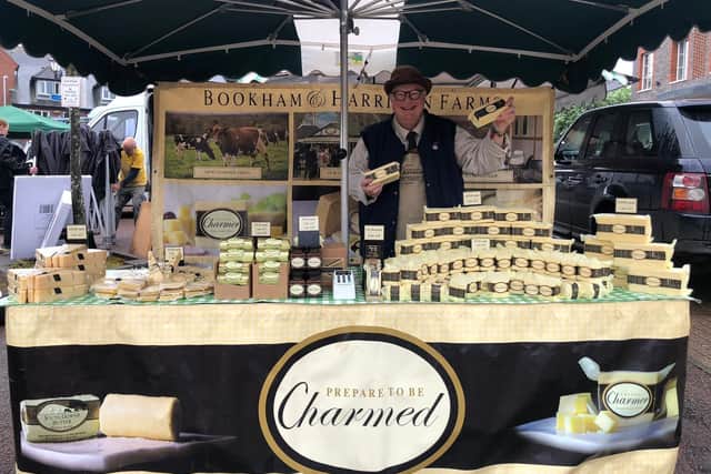 Craft cheeses made by Bookham Harrison Farm and sold at Lewes Farmers Market