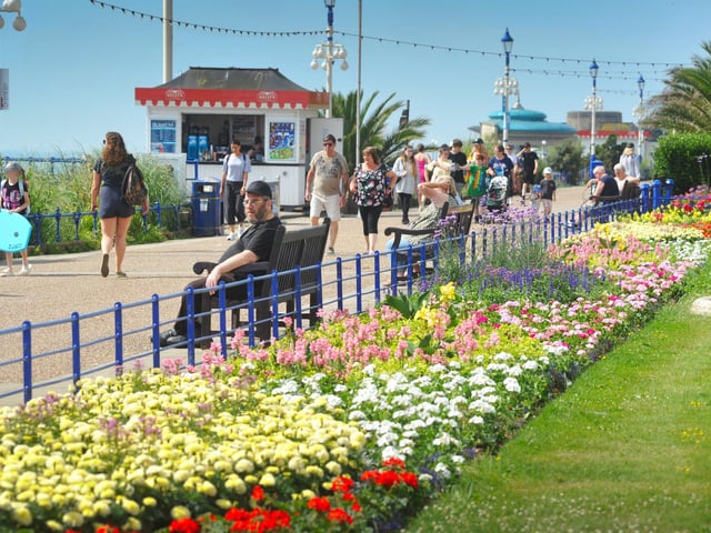 Eastbourne seafront pictured on July 30 2024 during a mini heatwave.