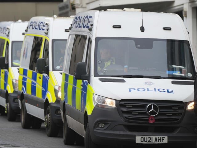 Brighton is swarming with police officers ahead of a Premier League match between Albion and Crystal Palace