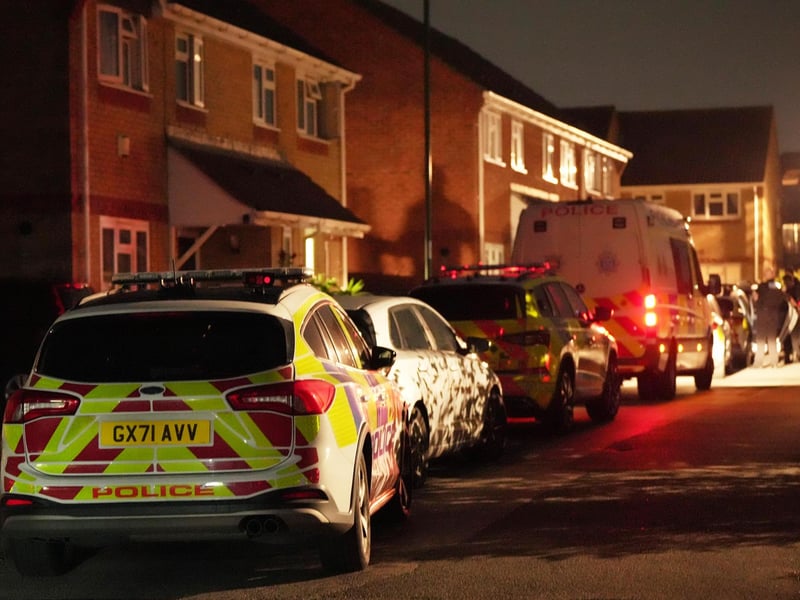 Police at the scene during the night. Picture: Sussex News and Pictures