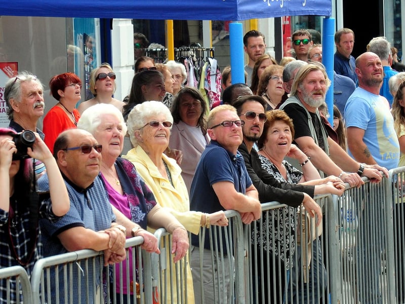 The footfall in the town centre was up and many shoppers stopped to watch the event