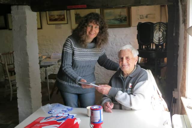 Ted Heasman in Manor Cottage Heritage Centre with Southwick Society chairman Mary Candy