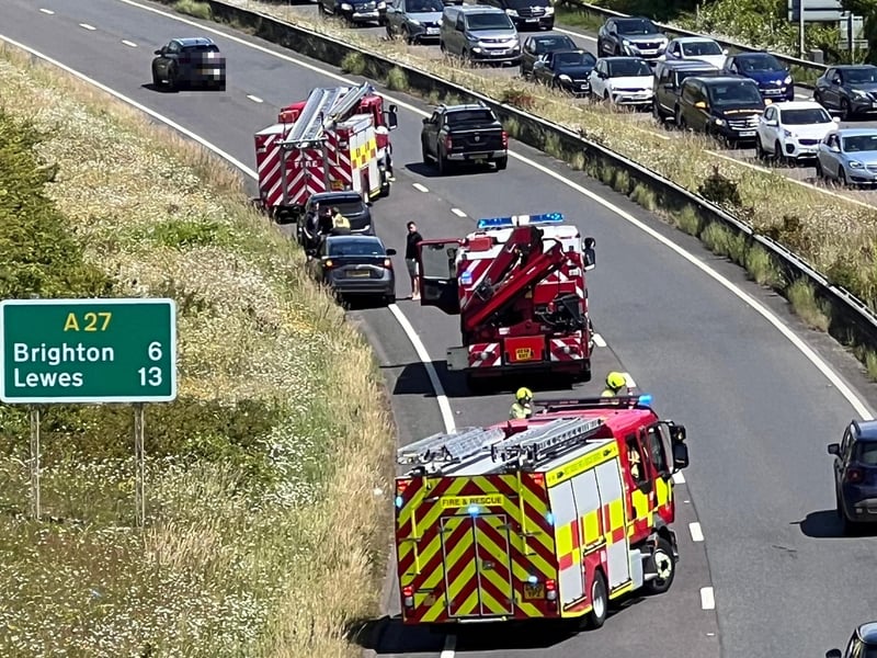 There has now been a collision on the A27 Eastbound. Photo: Eddie Mitchell