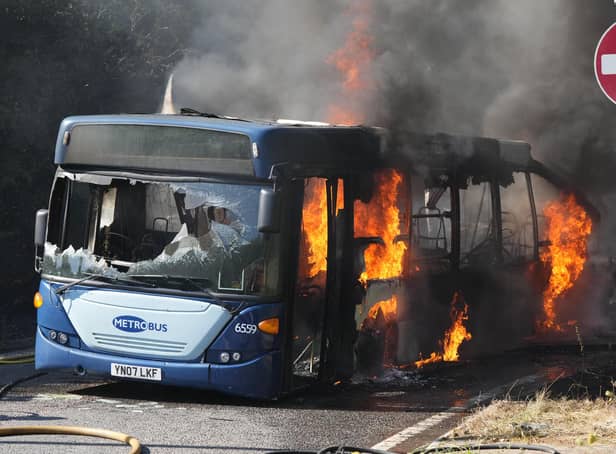 West Sussex Fire & Rescue Service were called to the bus fire at London Road, Ashington, on Saturday, August 13