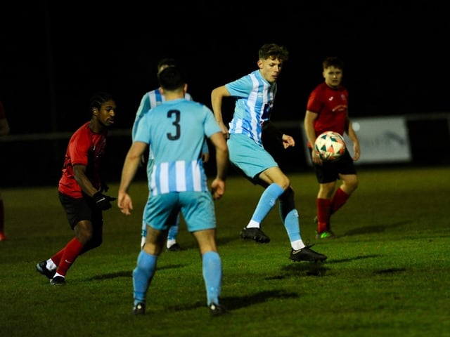 Action from Worthing United v Arundel in the SCFL Division 1