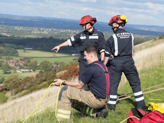 The rescue at Devil's Dyke. Photo: Eddie Mitchell