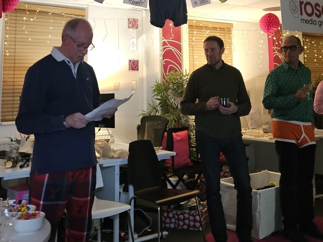 The fundraising event for Hope and Aid Direct took place at Rose Media Group in Highland House, Burgess Hill, on Tuesday, December 17