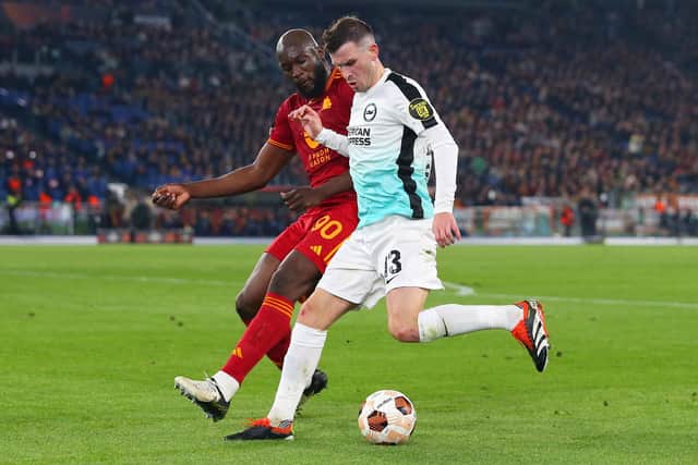 Pascal Gross in action for Brighton against Roma in the Europa League