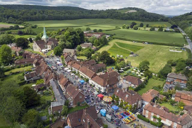 A view of South Harting village in the South Downs by Chris Gorman