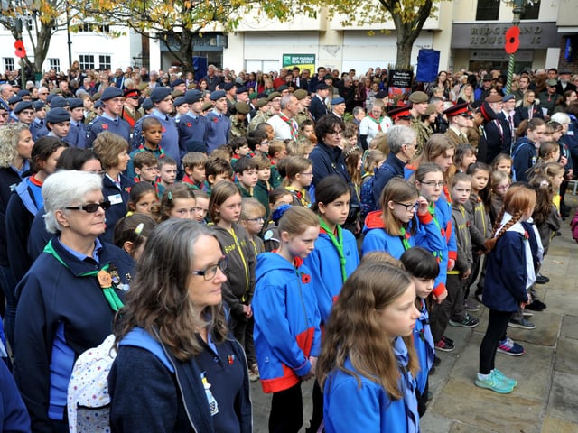 Remembrance Sunday service in Horsham. Pic S Robards SR2211131