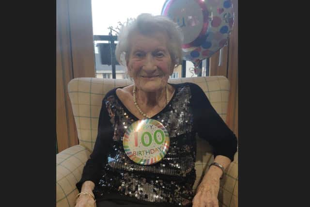 Brighton woman turns 100 with card from the king (photo from care home)