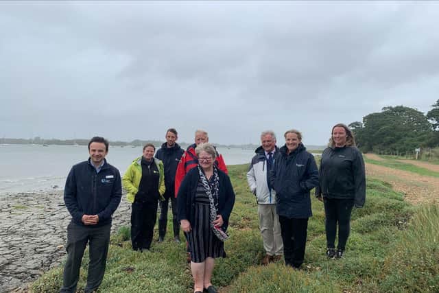 Secretary of State for the Environment Thérèse Coffey visits Chichester Harbour. Photo: Chichester Harbour Conservancy