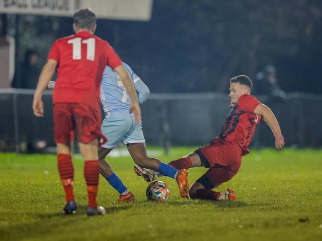 Action from Eastbourne Borough's 2-1 win at Wick in the Sussex Senior Cup