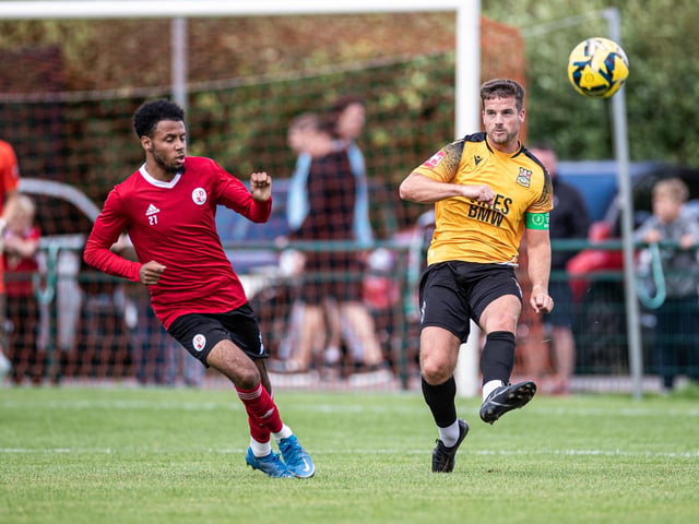Action from the pre-season friendly between Three Bridges and Crawley Town. Crawley Town won 2-1 thanks to two goals from Danilo Orsi. Picture: Eva Gilbert