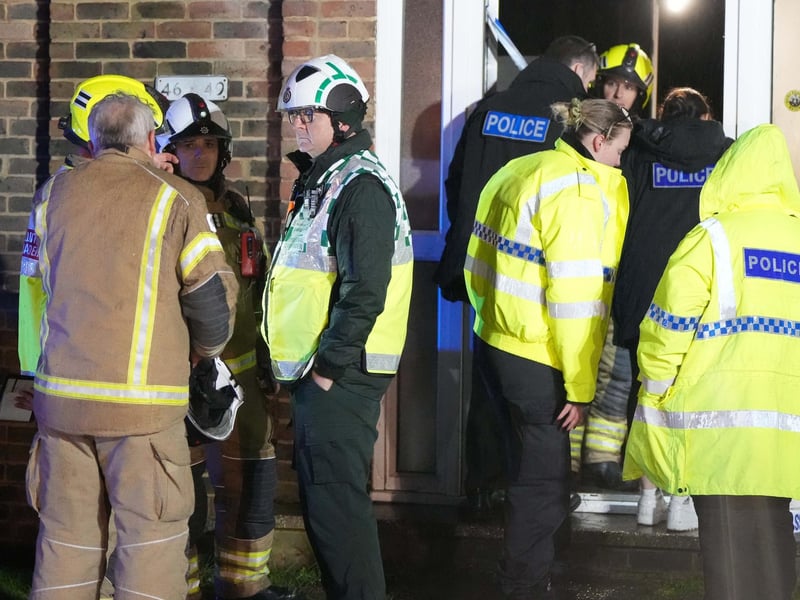 Eight people rescued from fire at block of flats in West Sussex