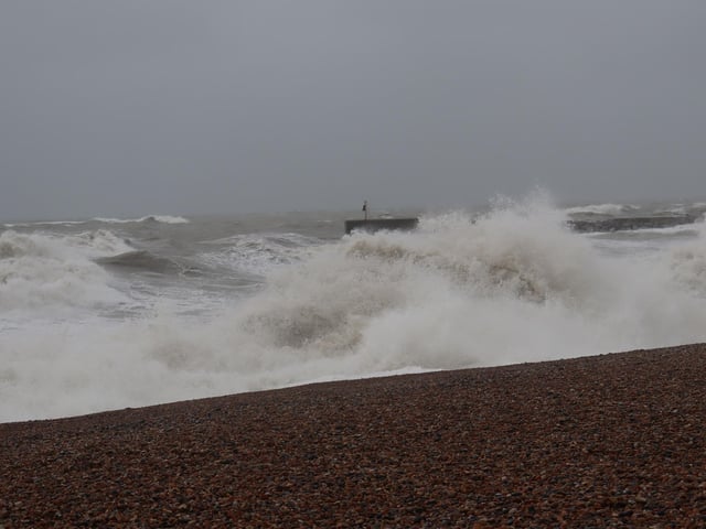 Storm Austen at Hastings. Pics by Kevin Boorman