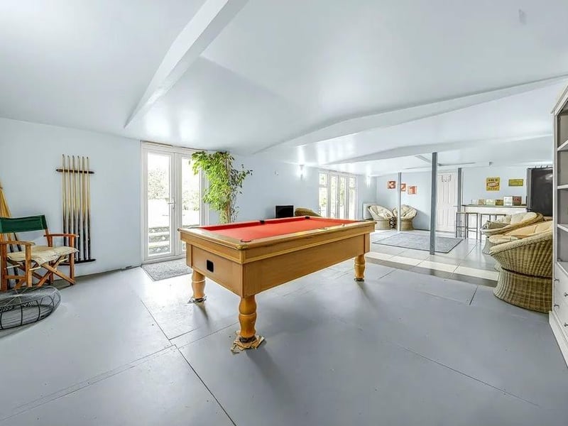 The property has an impressive games room and gym area