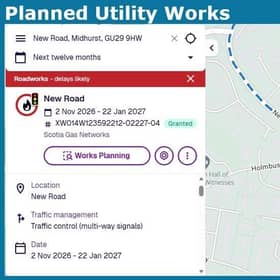 Drivers in Midhurst are being warned to expect temporary traffic lights for around 12 weeks as gas main replacement works get under way on New Road. Picture: West Sussex Highways