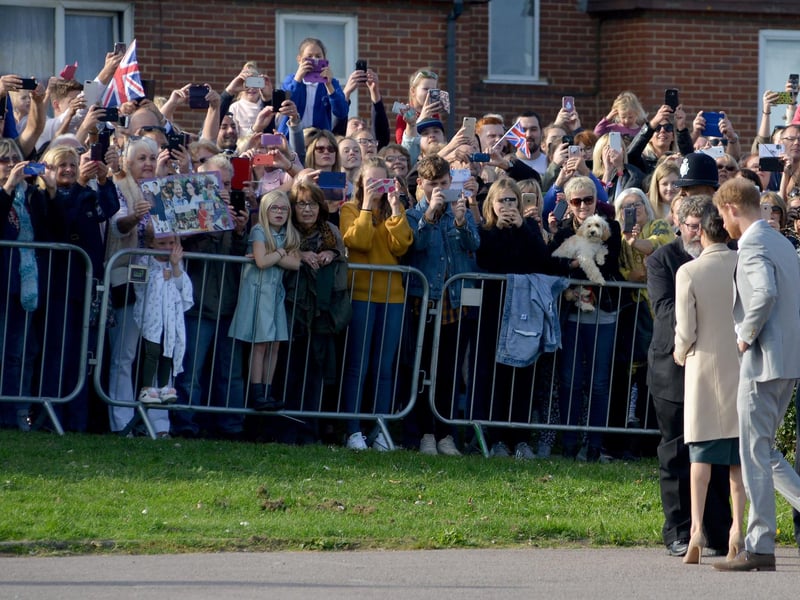 Prince Harry and Meghan Markle, the Duke and Duchess of Sussex, vist Joff Youth Centre in Peacehaven.