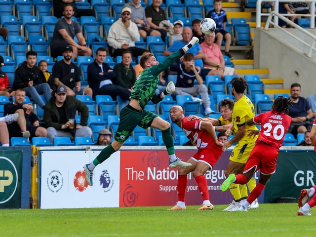 Action from Eastbourne Borough's 1-1 National League South draw at Farnborough