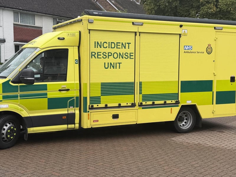 Emergency services in Fletcher Close, Crawley, on Sunday, September 13