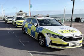 Police vehicle on Brighton seafront.