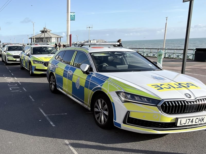 Police vehicle on Brighton seafront.