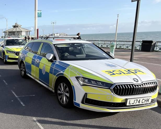 Police vehicle on Brighton seafront.