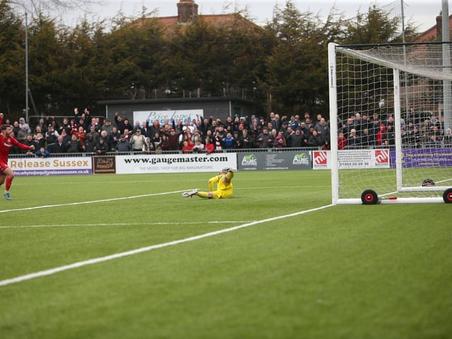 Action and goal celebrations from Worthing FC's 3-2 National South win over Havant and Waterlooville at Woodside Road