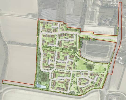 The proposed layout of the 155 homes. Photo from planning documents