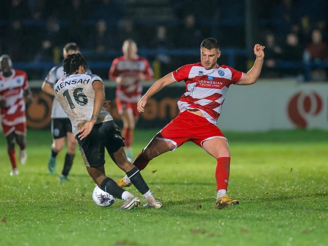 Action from Eastbourne Borough's 1-1 draw at Dover
