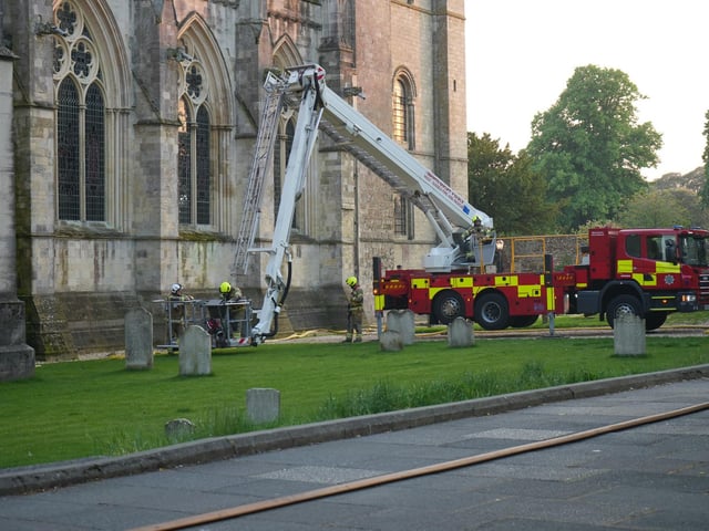 15 photos: smoke rising from West Sussex Cathedral and fire engines, ambulances and police on scene