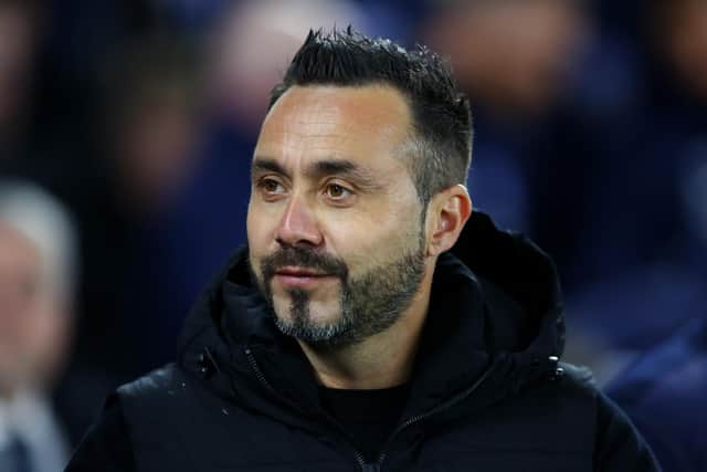 Brighton & Hove Albion head coach Roberto De Zerbi has named as one of the 50 best managers in the world by FourFourTwo magazine. Picture by Bryn Lennon/Getty Images