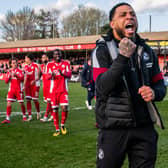 Colin Kazim-Richards will be hoping to celebrate League Two survival at the final whistle on Saturday. Picture by Kyle Hemsley