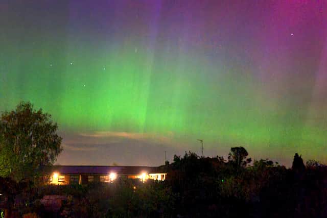 The aurora borealis pictured over West Sussex