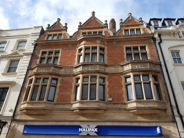 These lovely windows above Halifax date back to the London and County Banking Company that once occupied the site in South Street