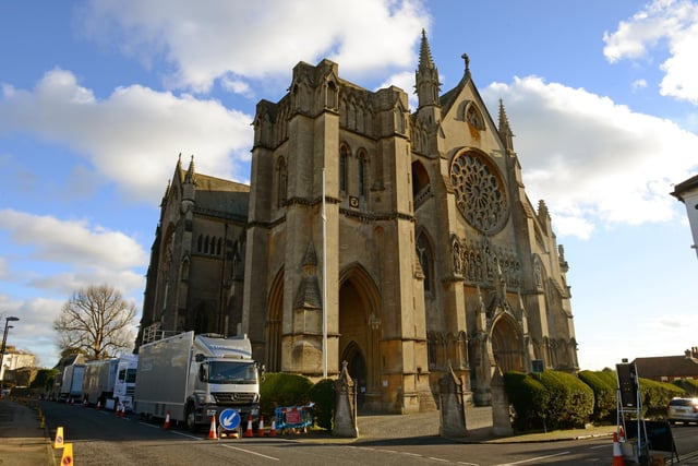 The BBC at Arundel Cathedral for the Christmas Eve midnight mass in 2014
