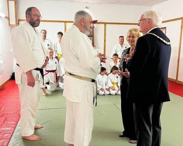 Mayor with members of the Mid Sussex Martial Arts School