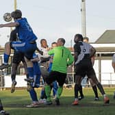 Selsey's Nathan Ewins in the thick of things at East Preston | Chris Hatton