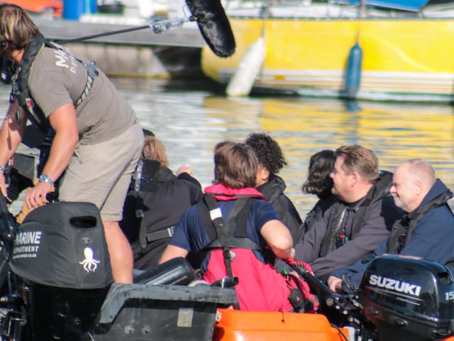 Ruth Jones and James Corden spotted filming