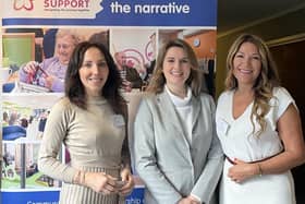 Jess Brown-Fuller (centre) with Lisa Hoare &amp; Dianne Gill of Sage House, Dementia Support