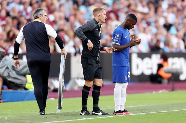 Caicedo made his much-anticipated first appearance for the Blues following his £115m move from Brighton, a British transfer record fee, coming on in the 61st minute for Ben Chilwell. (Photo by Julian Finney/Getty Images)