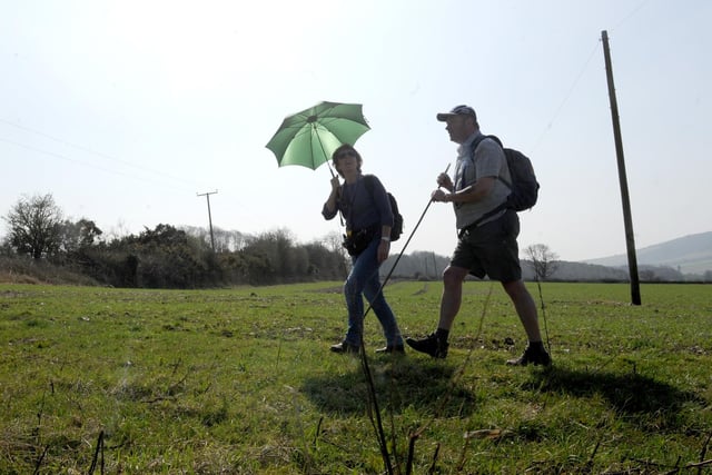 The South Downs attracted many a rambler on one of the warmest March weekends in history
