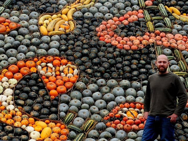 Mark Ford, creator of the pumpkin artwork of snakes and ladders in 2017